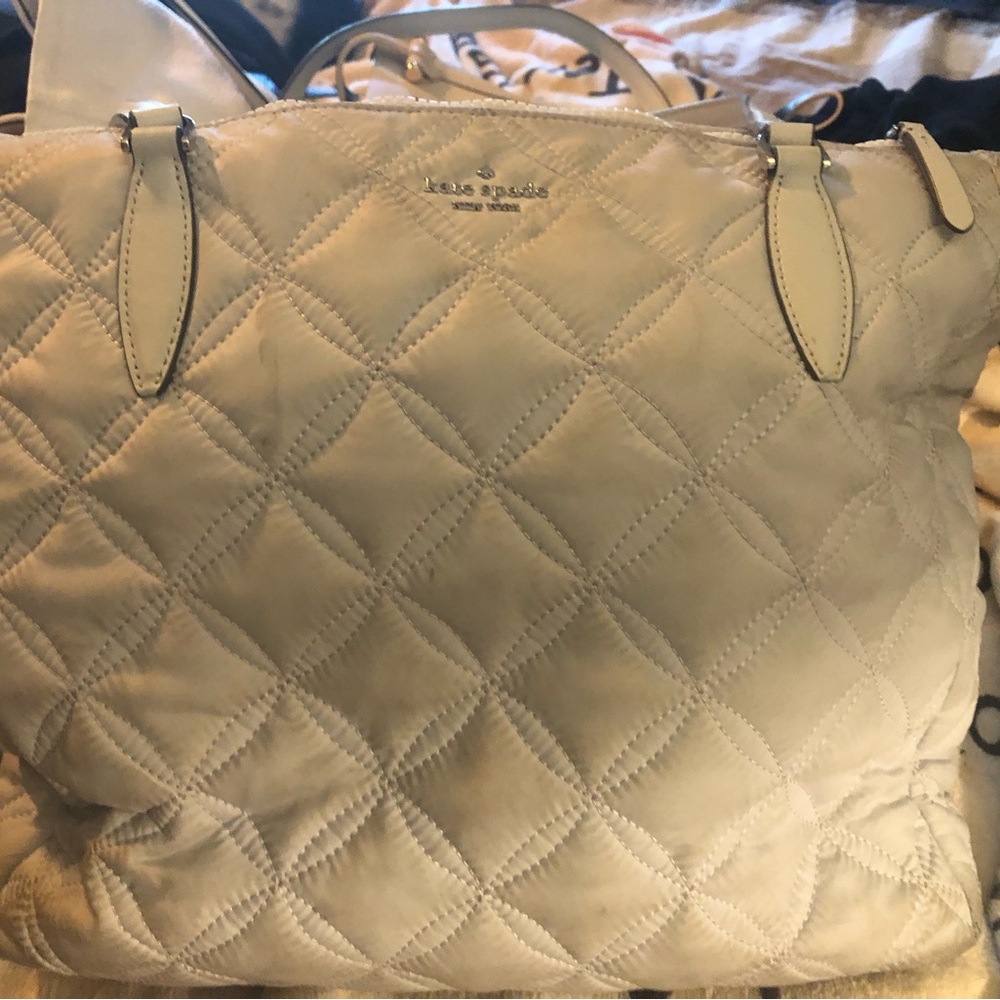 Kate Spade Cream Quilted Tote Luxurious Design